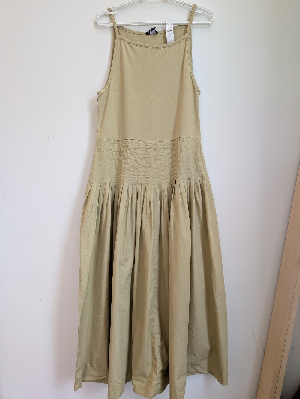 J. Crew Pintuck Mixy Dress In Khaki Size XL NWT